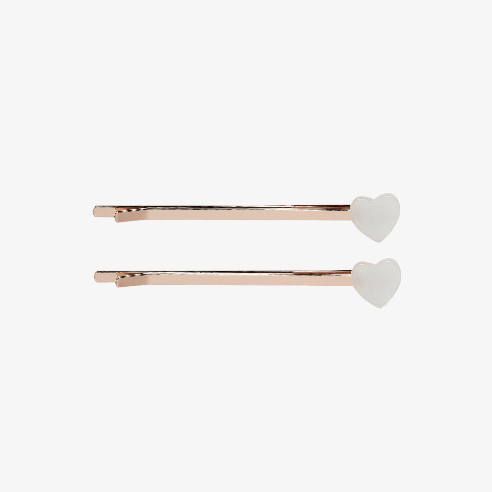 Pearlized Heart Hair Pins (Set of 2)